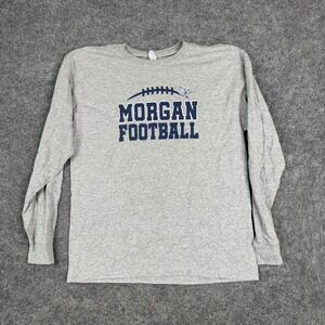 Jerzees Long Sleeve Shirt Mens Large Gray Morgan Football Graphic Tee Crewneck